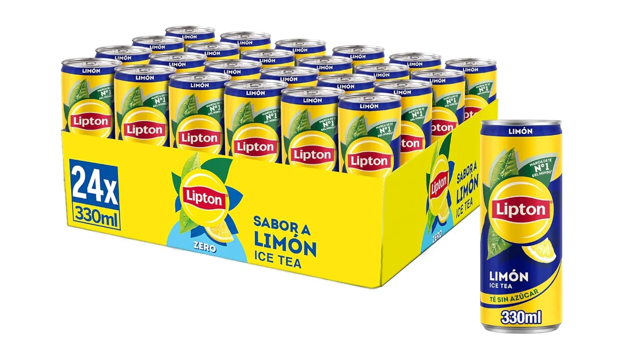 Chollo Pack de 24 latas de té Lipton Limón de 330 ml por sólo 12€ (-41%) ¡0,50€ la lata!