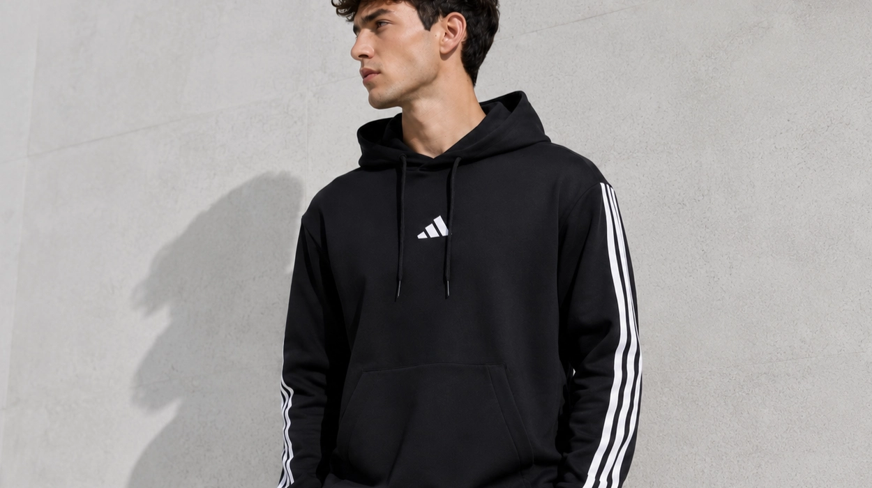Chollo Sudadera con capucha Adidas Essentials Fleece 3 Bandas para hombre por sólo 35,95€ con envío gratis (40% de descuento)