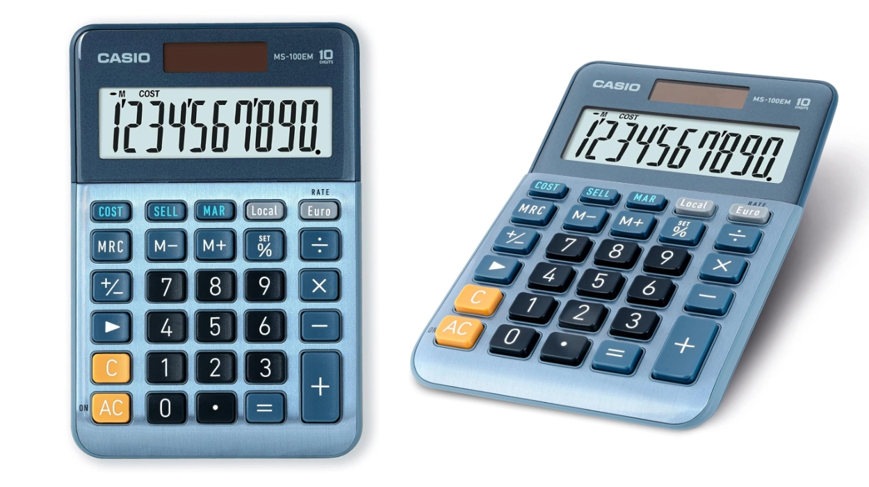 Calculadora solar Casio MS-100EM con pantalla grande por sólo 8,92€ (47% de descuento)