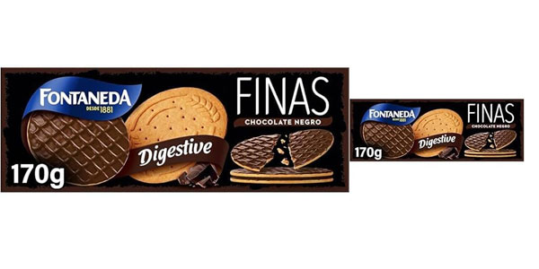 Chollo Pack x5 Paquetes de Galletas Fontaneda Digestive Finas con Chocolate Negro de 170 g por sólo 9,95€ (-33%)