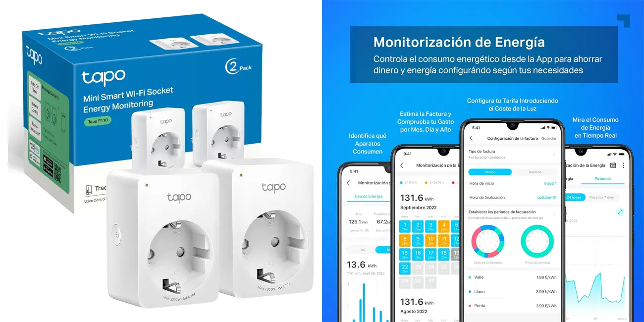 Chollo Pack 2x enchufe WiFi TP-Link Tapo P110 por sólo 17,99€ (-49%) ¡8,99€ cada uno!