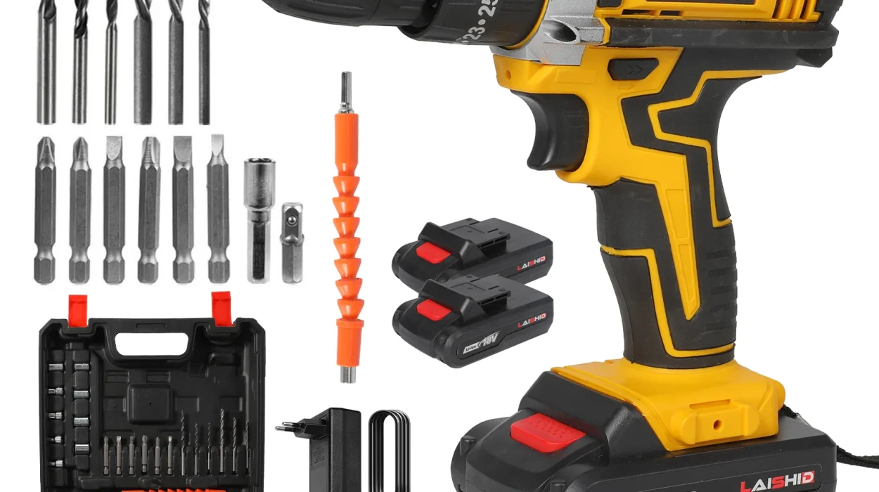 Taladro de impacto inalámbrico de 21V con maletín, 2 baterías y accesorios por sólo 14,94€ con cupón y envío gratis (-73%)