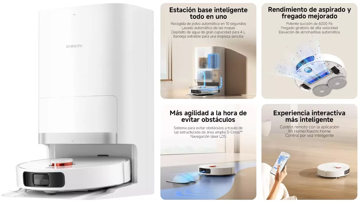 Limpieza inteligente y autónoma: Xiaomi Robot Vacuum X20+ con estación Todo-en-uno y control por app por sólo 274€ con envío gratis (-32%)