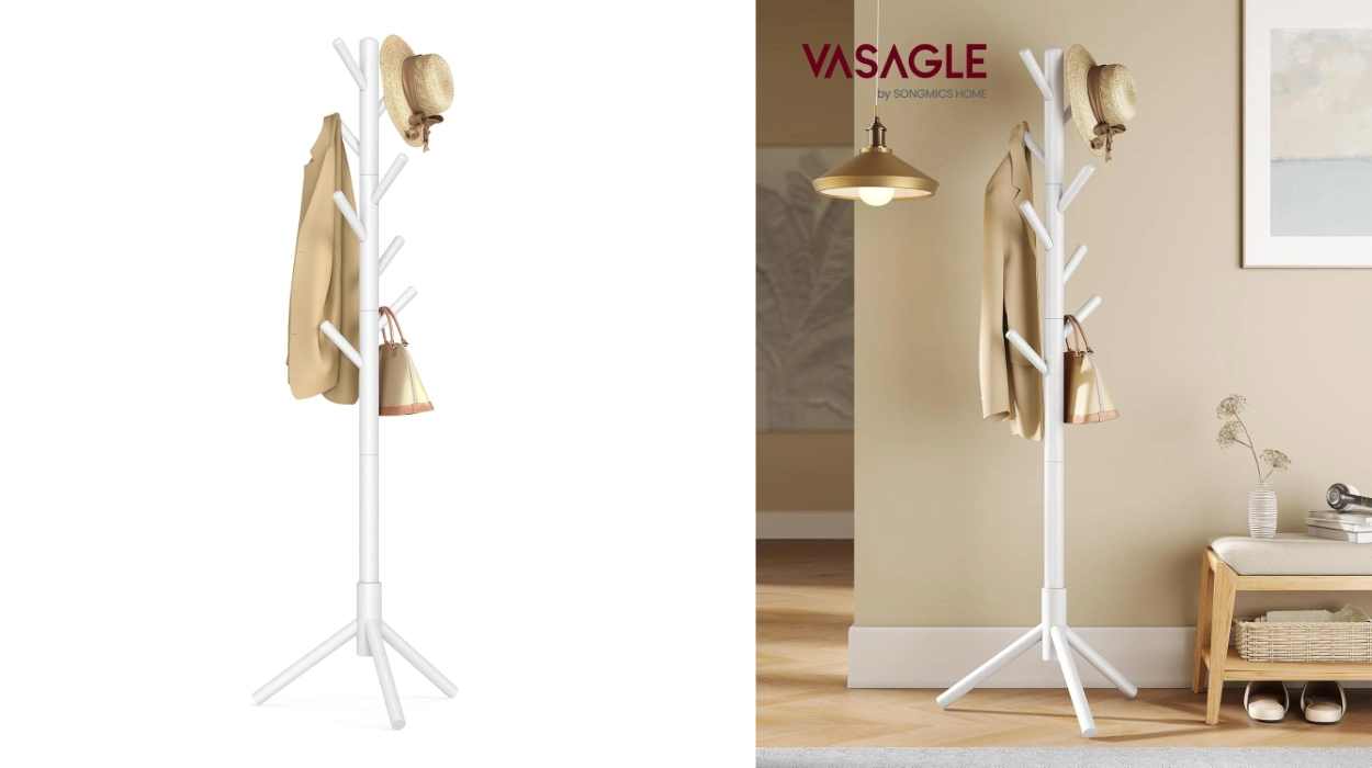 Perchero en forma de árbol de Vasagle con 8 ganchos en madera maciza por sólo 15,99€ (-20%)