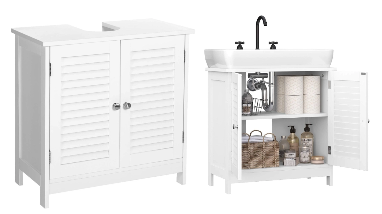 Dale un toque nórdico a tu baño con el mueble Vasagle de puertas de persiana y tablero ajustable por sólo 37,49€ con envío gratis (-25%)