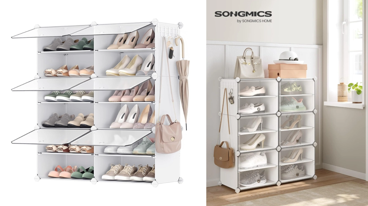 Mueble zapatero Songmics con 6 compartimentos para 24 pares de zapatos por sólo 22,39€ (-20%)