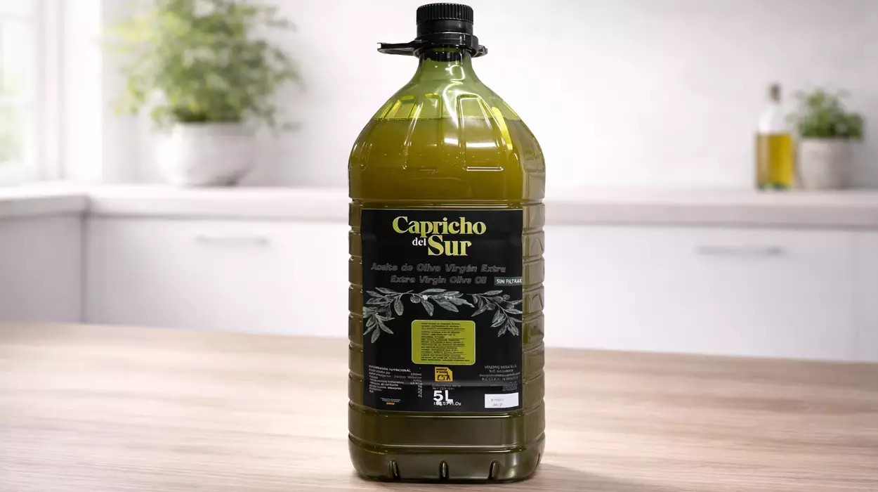 Chollo Garrafa de Aceite de Oliva Virgen Extra Sin Filtrar Capricho del Sur de 5L por sólo 28,48€ con cupón y envío gratis (35% de descuento)