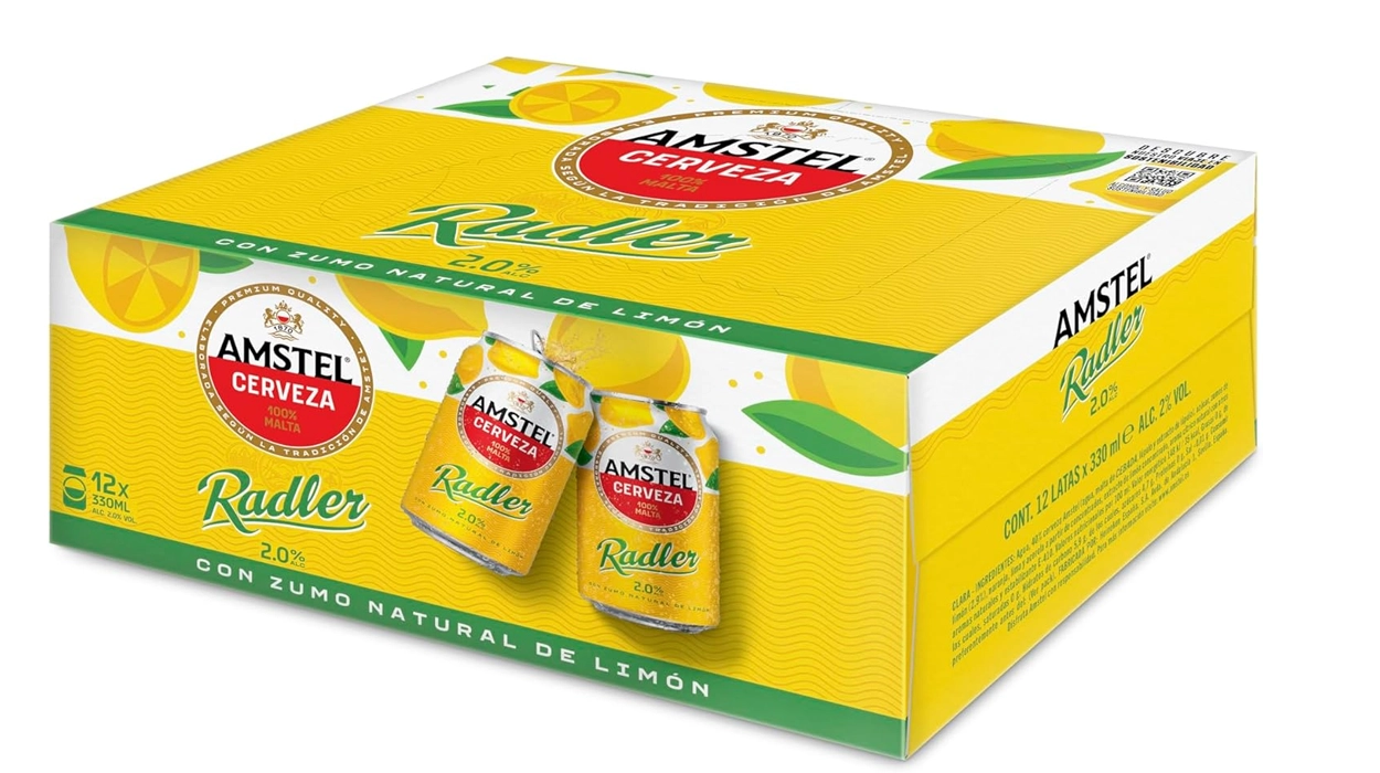 Chollo Pack x12 latas cerveza Amstel Radler de 33 cl por sólo 5,41€ (-42%) ¡0,45€ la lata!