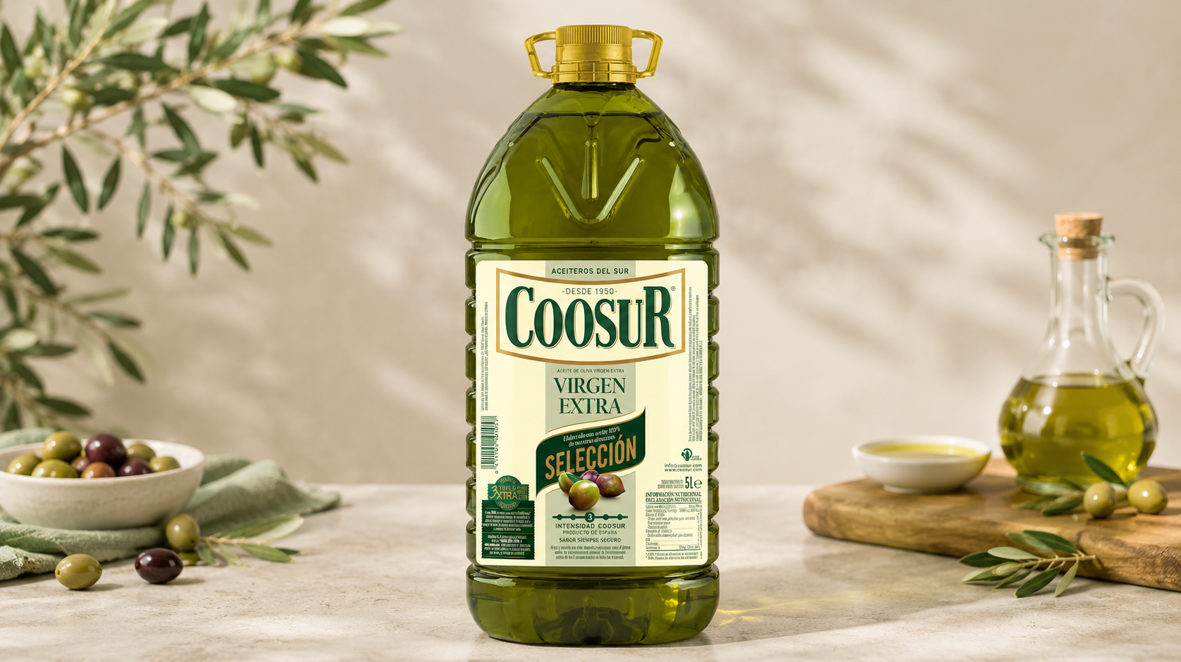 Disfruta del sabor puro del Aceite de Oliva Virgen Extra Coosur Selección Especial de 5L por sólo 23,99€ con cupón y envío gratis (-31%)