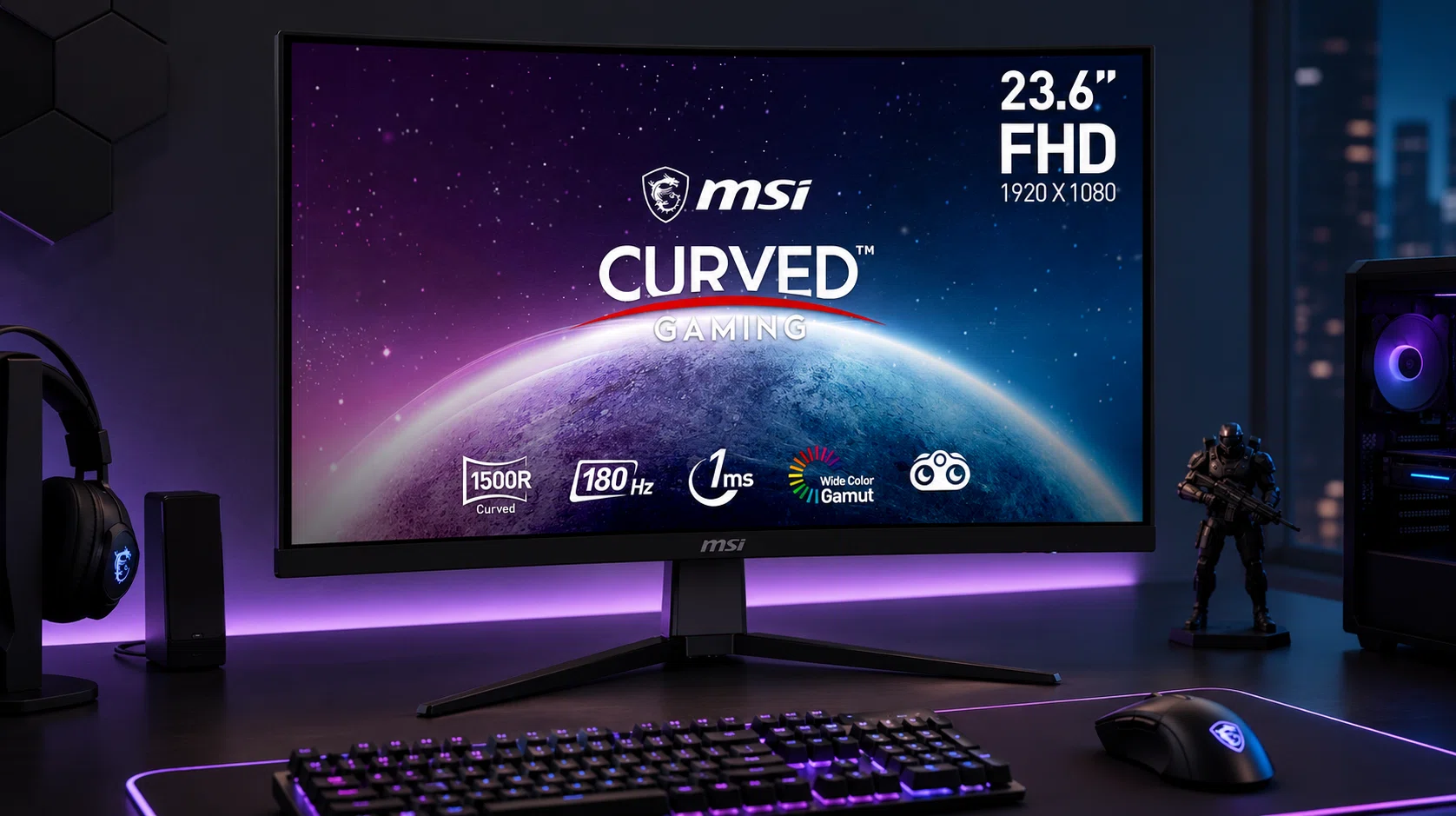 Monitor curvo MSI G2422C de 23,6″ FHD con panel VA, 180 Hz y Adaptive Sync por sólo 84€ con envío gratis (-6%)