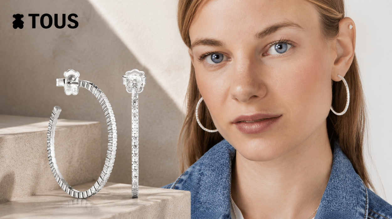 Pendientes de aro grandes de plata Tous, clásicos y elegantes con cierre de presión por sólo 59€ con envío gratis (-40%)