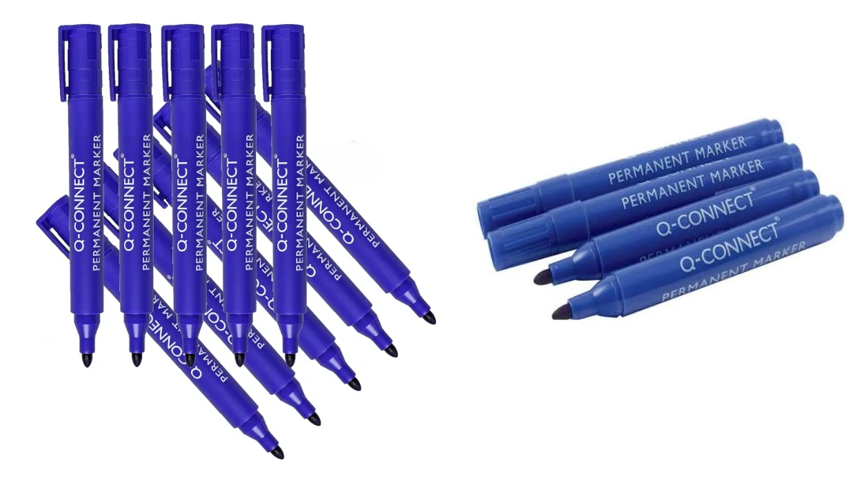 Rotuladores permanentes Q-Connect: 10 unidades con tinta resistente al agua y secado rápido por sólo 2,82€ (-49%)