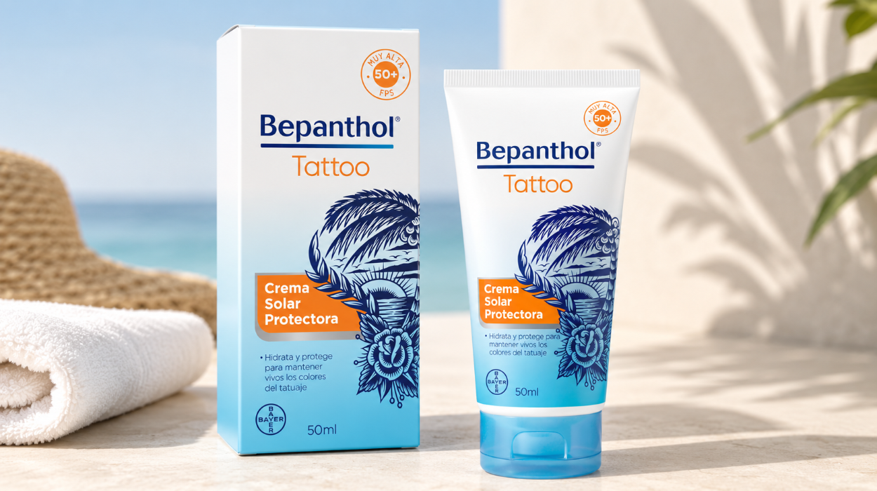 Protege tus tatuajes del sol con esta crema solar Bepanthol Tattoo SPF50 por sólo 12,79€ con cupón (-15%)