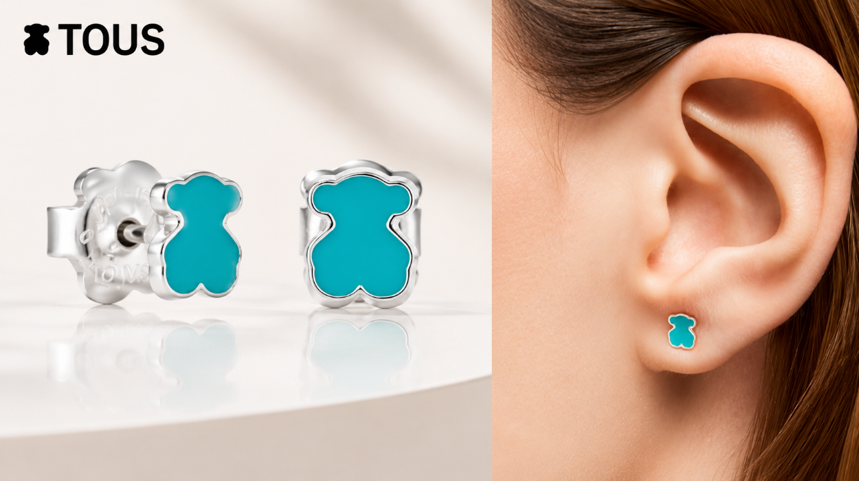 Pendientes de plata de primera ley TOUS con motivo de oso turquesa por sólo 39€ con envío gratis (-20%)
