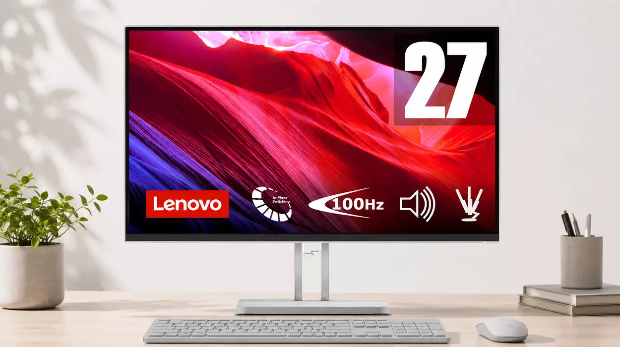 Chollo Monitor Lenovo L27i-4B de 27″ FullHD con pantalla IPS, 100 Hz, biseles finos y montaje VESA por sólo 89,99€ con envío gratis (-40%)
