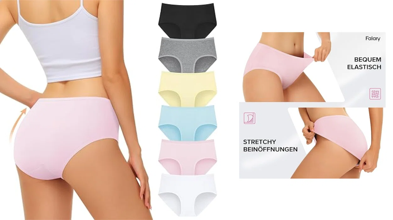 Comodidad todo el día con estas bragas Falary de algodón: pack de 6 de cintura media y sin costuras por sólo 17,99€ (-40%)