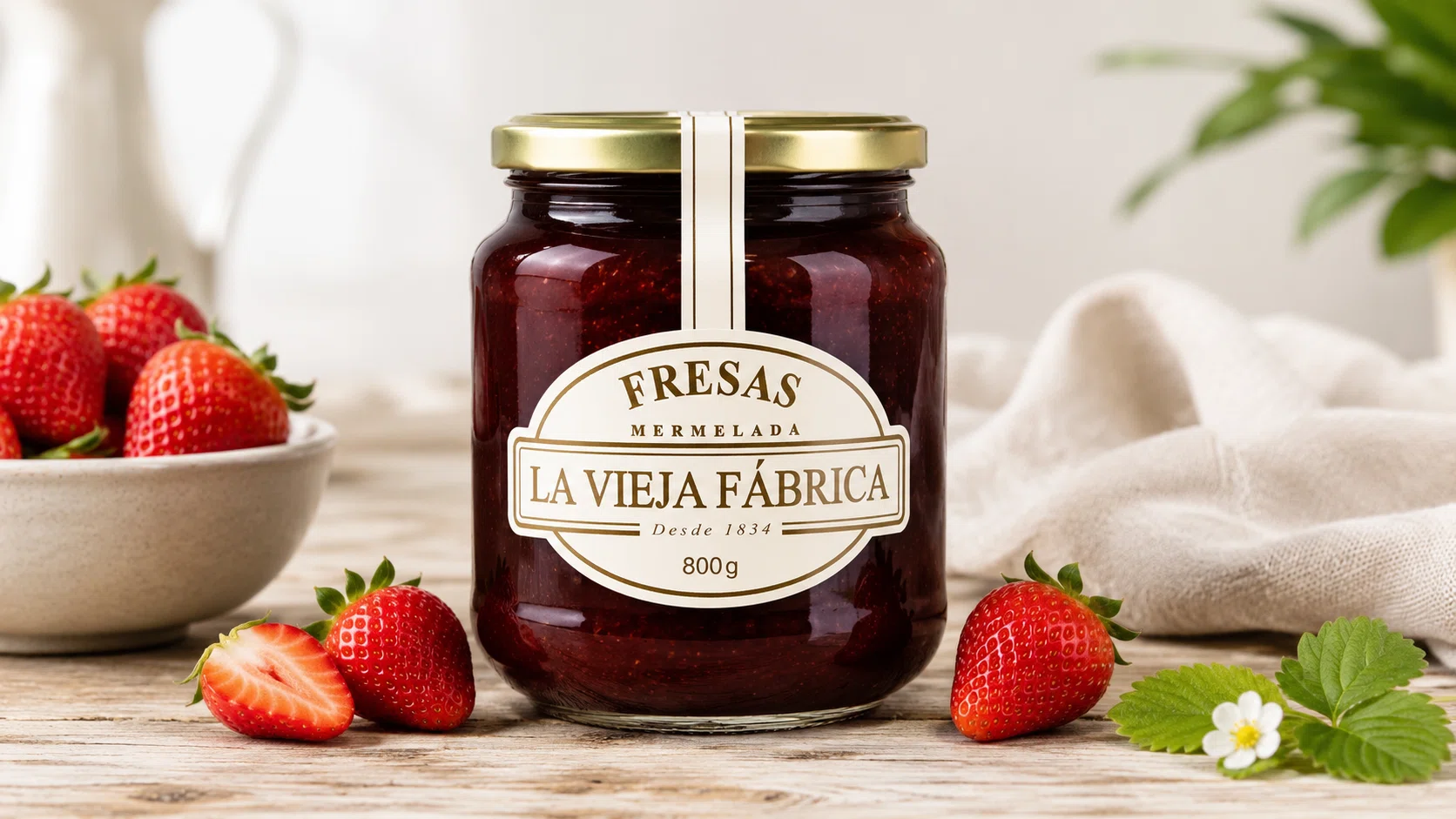 Sabor casero en cada bocado: mermelada de fresas La Vieja Fábrica de 800 g por sólo 4,45€ (-45%)