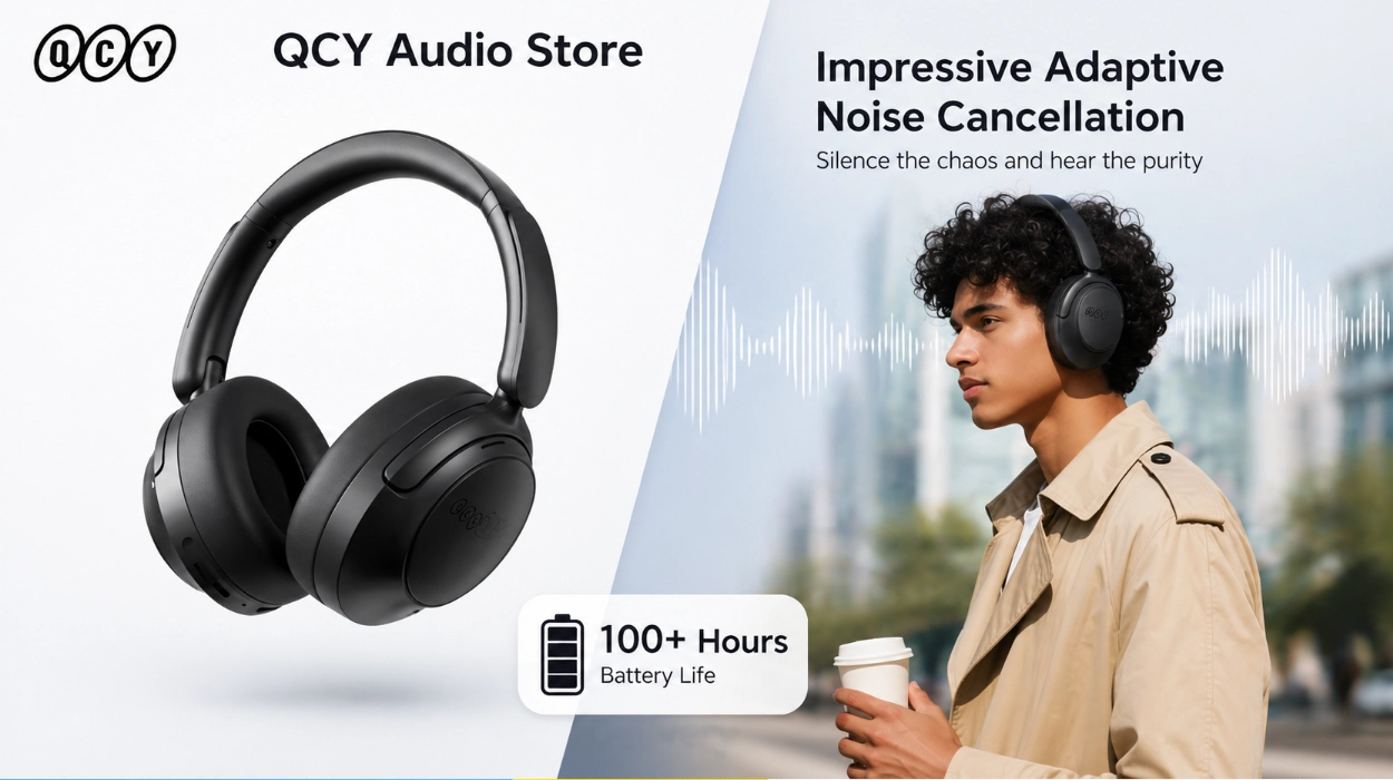 Auriculares con cancelación de ruido muy buenos por lo que cuestan: QCY H3S con batería enorme de más de 100h por menos de 15€ (-73%)