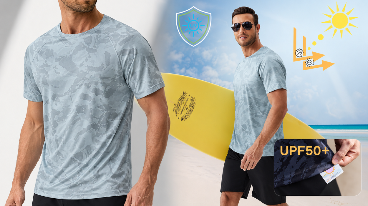 Camiseta UV PINSPARK para hombre: secado rápido y protección solar UPF 50+ por sólo 12,10€ (-19%)