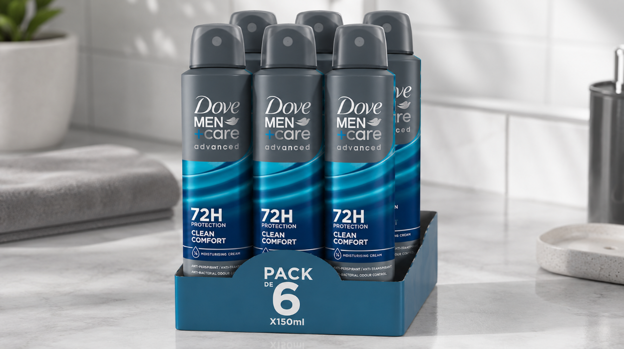 Dove Men+Care Clean Comfort: antitranspirante para hombre sin fragancia, pack de 6 por sólo 11,23€ (-48%)