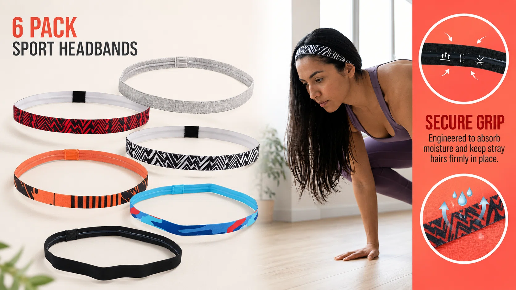 Pack x6 diademas deportivas que mantienen tu visión despejada mientras te mueves por sólo 4,79€ (-52%)