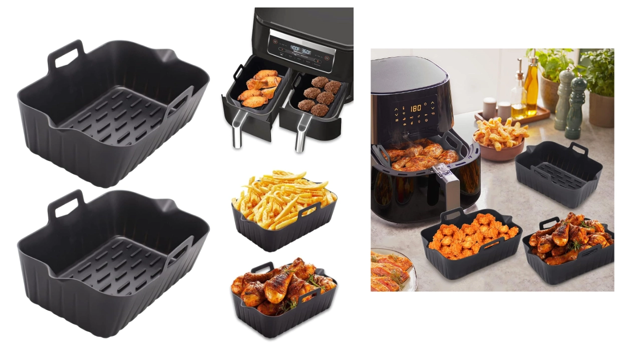 Chollo Pack x2 moldes de silicona Alyvisun reutilizables para airfryer por sólo 4,81€ (52% de descuento)