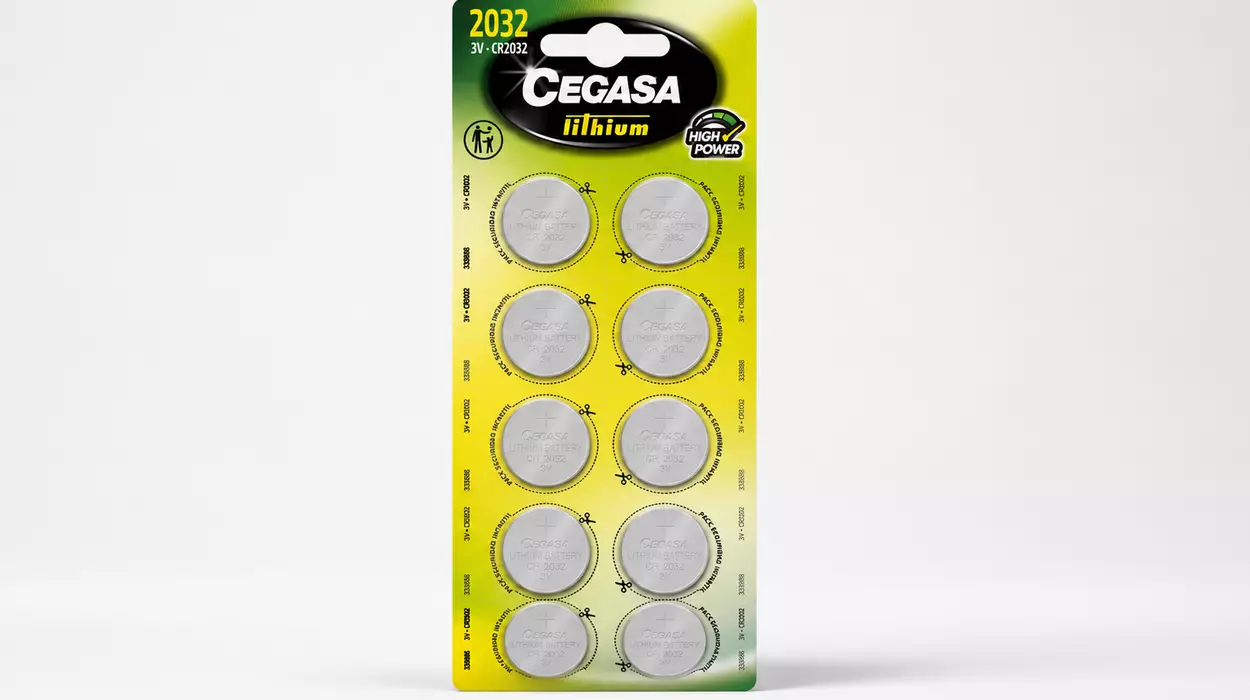Energía segura y prolongada para tus dispositivos: pilas de litio Cegasa CR2032 3V en pack de 10 por sólo 7,96€