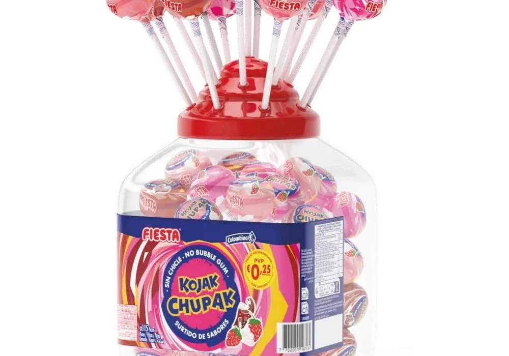 Chollo Pack x115 Chupa Chups Kojak Fiesta sin chicle, sabores cola, fresa y fresa con nata por sólo 12,52€ con cupón y envío gratis (-52%)