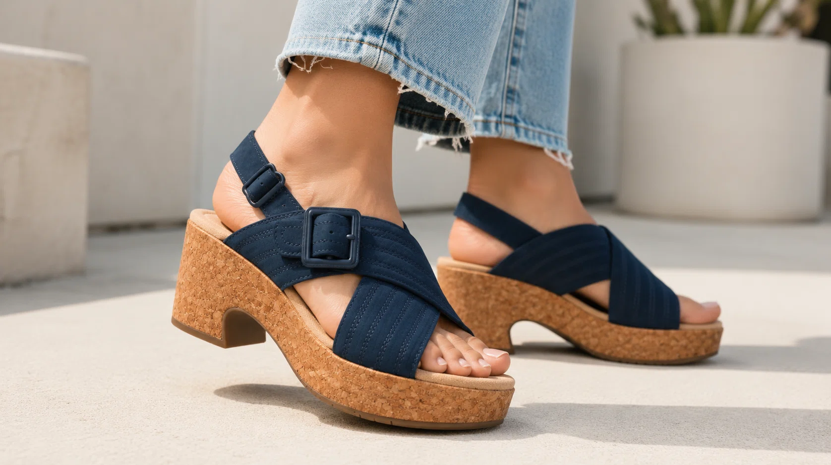 Comodidad clásica con estilo: sandalias Clarks Nerisa West en navy nubuck por sólo 43,99€ con envío gratis (-45%)