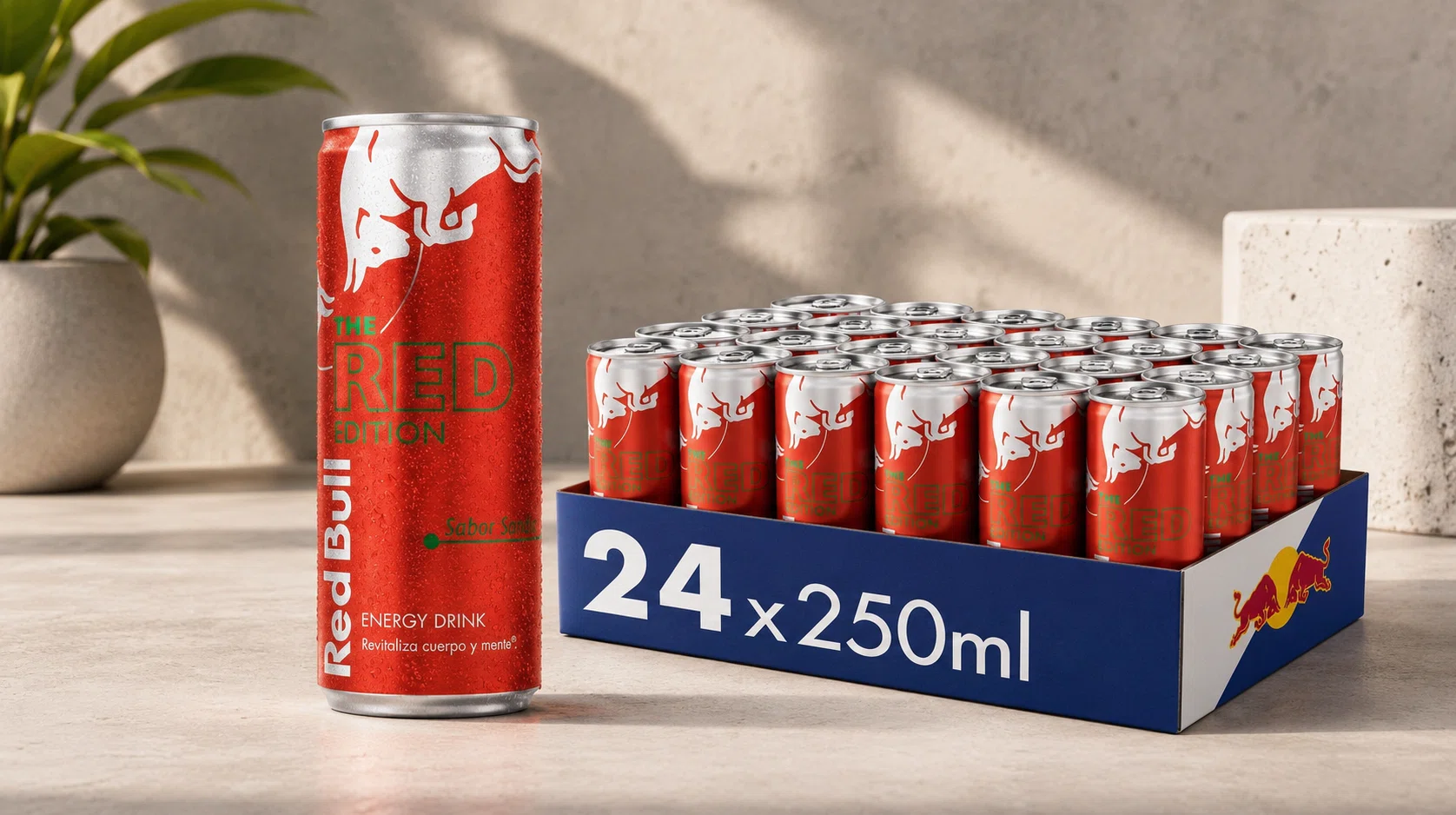 Recarga tu energía con el sabor único a sandía: 24 latas de Red Bull que revitalizan por sólo 21,91€ (-23%)