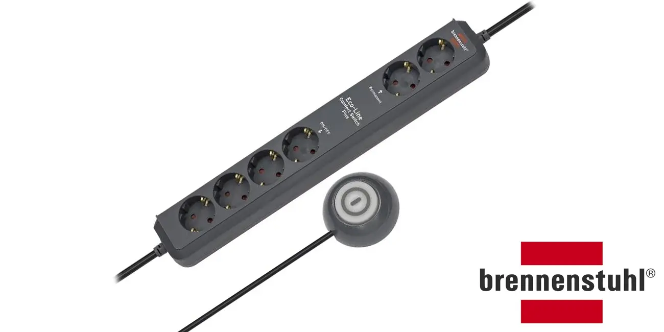 Chollo Regleta múltiple de 6 enchufes Brennenstuhl Eco-Line Comfort Switch Plus por sólo 11,11€ (57%)