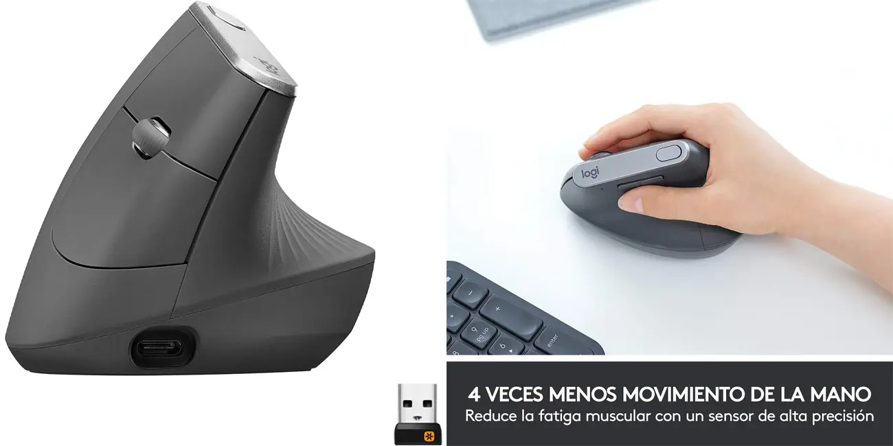 Chollo Ratón inalámbrico Logitech MX Vertical por sólo 59,99€ con envío gratis (52%)