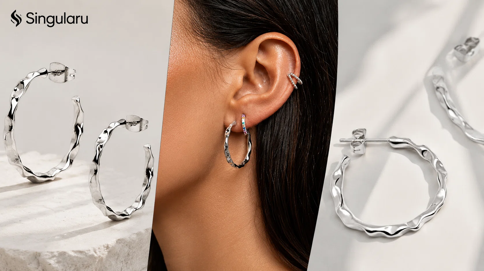 Chollo Pendientes de aro Singularu Lake con baño de rodio por sólo 14,99€ (40% de descuento)