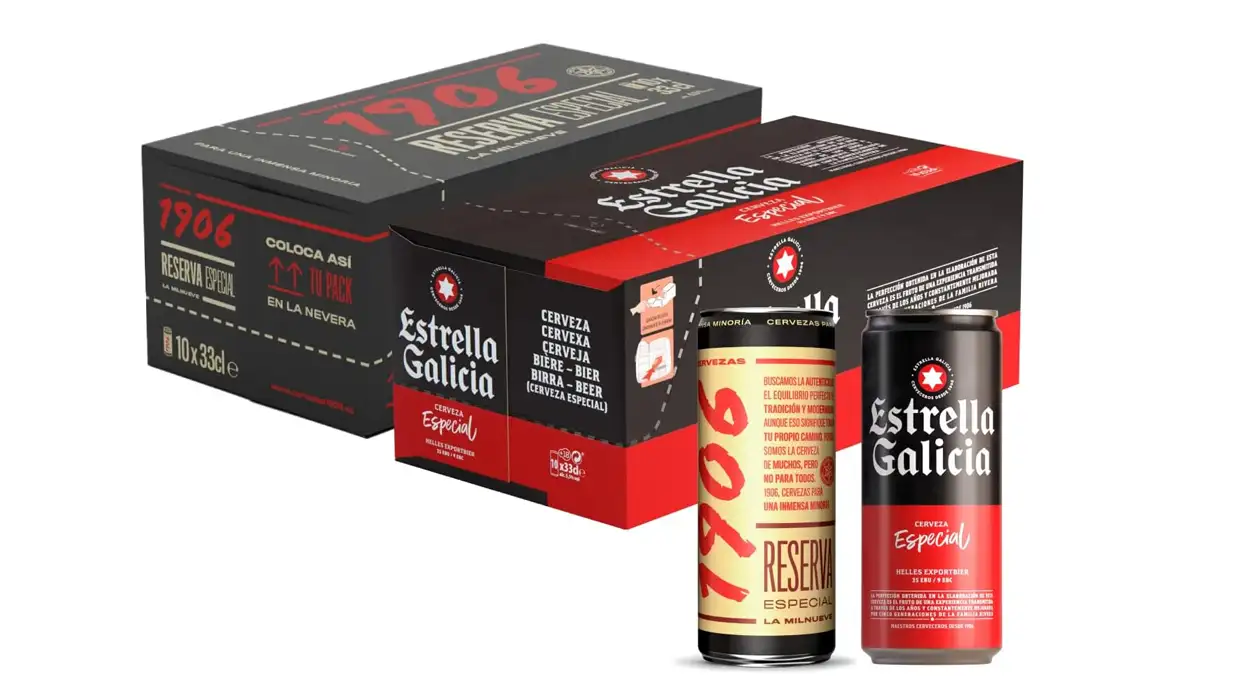 Chollo Pack 10 latas Estrella Galicia Especial + 10 latas 1906 Reserva Especial por sólo 13,58€ (-23%) ¡0,68€ cada una!