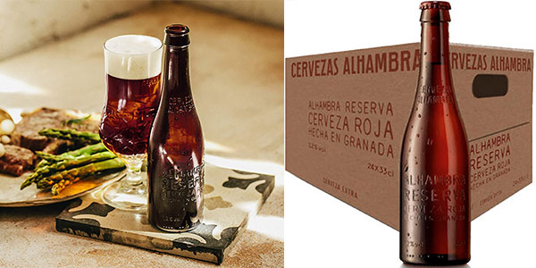 Chollo Pack de 24 cervezas Alhambra Reserva Roja de 33 cl por sólo 26,99€ con envío gratis (-26%)