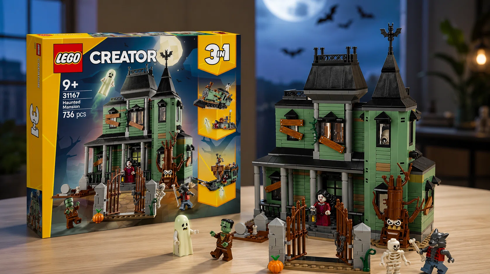 LEGO Creator 3 en 1 Mansión Encantada: casa, barco o tren en un solo set por sólo 62,99€ con envío gratis (-30%)