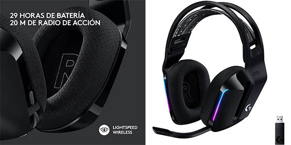 Chollo Auriculares inalámbricos gaming Logitech G733 con micrófono por sólo 79,99€ con envío gratis (53%)