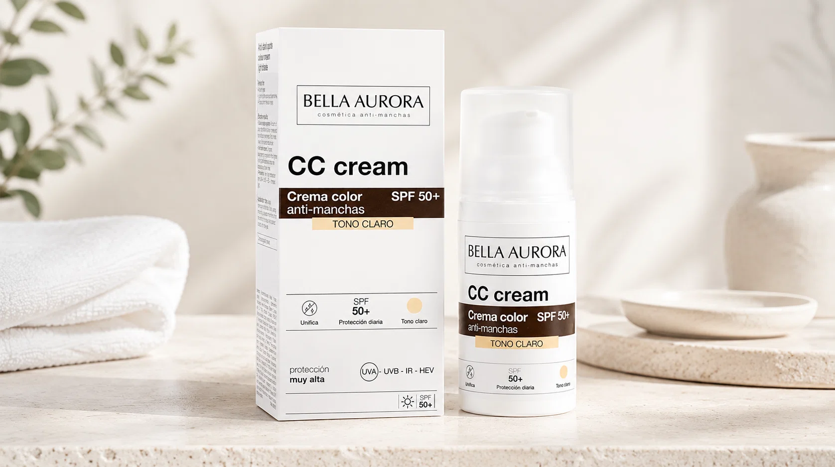 Crema Bella Aurora CC Cream SPF 50+ con color: protección alta, hidratación y efecto antimanchas para un tono uniforme por sólo 11,99€ con cupón (-44%)
