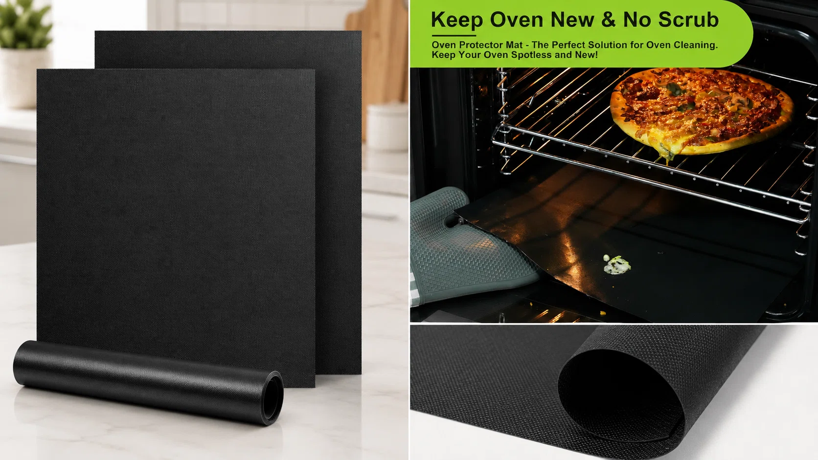 Mantén tu horno impecable con estas alfombrillas KitchenRaku de 32×50 cm antiadherentes y reutilizables por sólo 5,69€ (-35%)