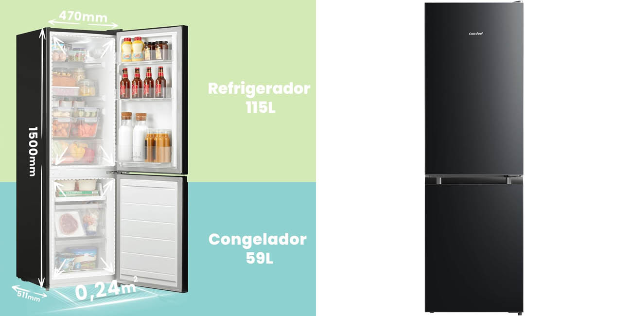 Chollo Frigorífico Comfee’ RCB169DK2(E) de 150 cm por sólo 219,99€ con envío gratis (-27%)