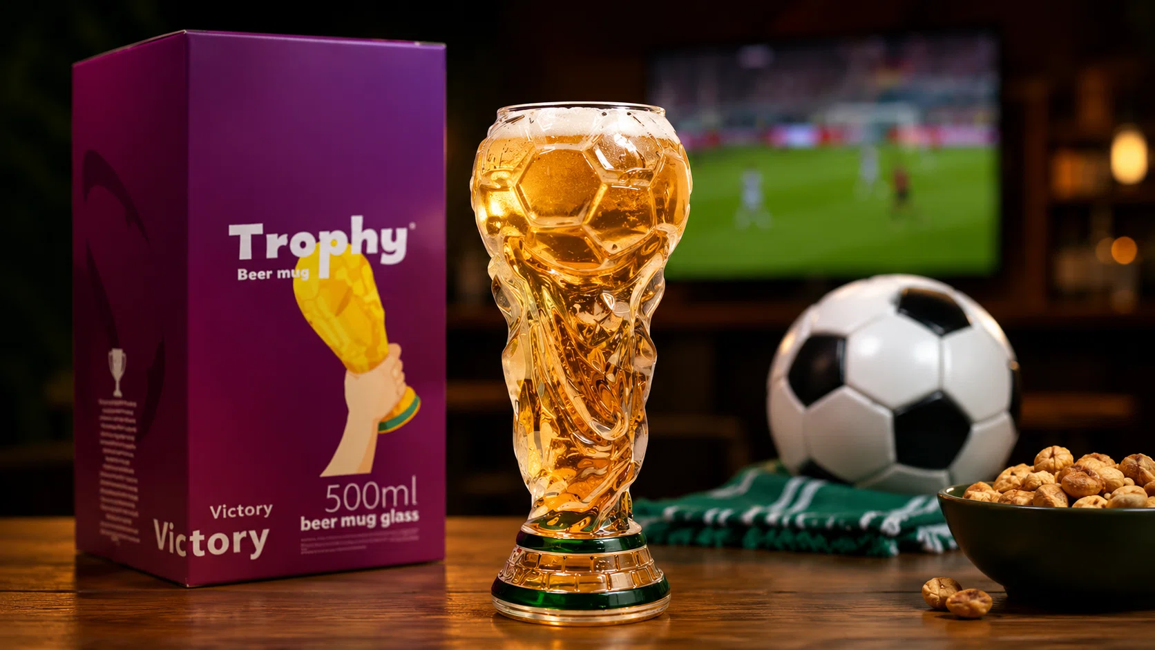 Celebra como un campeón con el vaso con forma de trofeo del Mundial de fútbol, grueso y duradero por sólo 13,29€ con envío gratis (-50%)