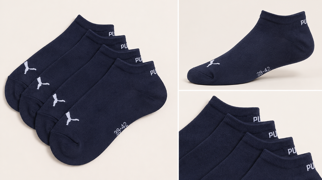Calcetines invisibles Puma Sneaker Plain de algodón suave, pack de 3 en azul marino por sólo 5,99€ (-40%)