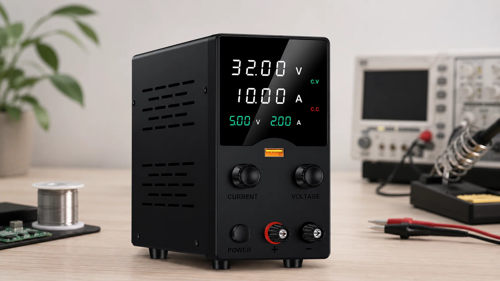 Fuente de alimentación de laboratorio Wanptek 30V 10A con USB y carga rápida por sólo 34,99€ con cupón y envío gratis (-50%)