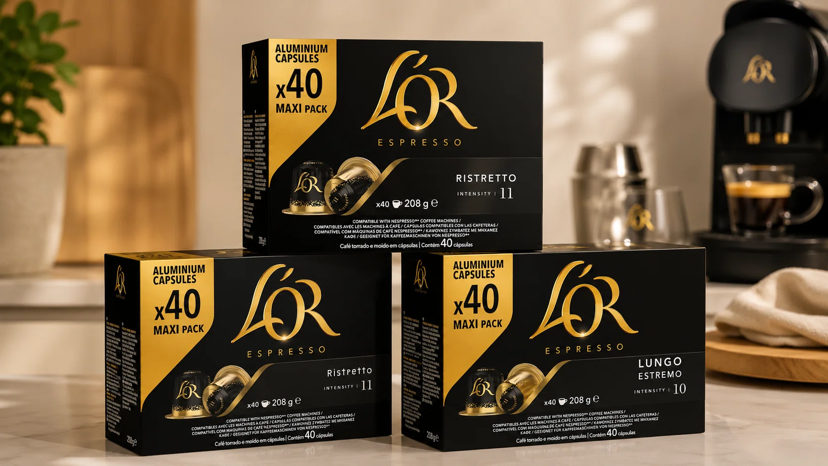 Aprovecha el 3×2 del supermercado de Amazon y llévate 120 cápsulas L’Or Espresso Ristretto por sólo 31,18€ (-33%) ¡0,26€ cada una!