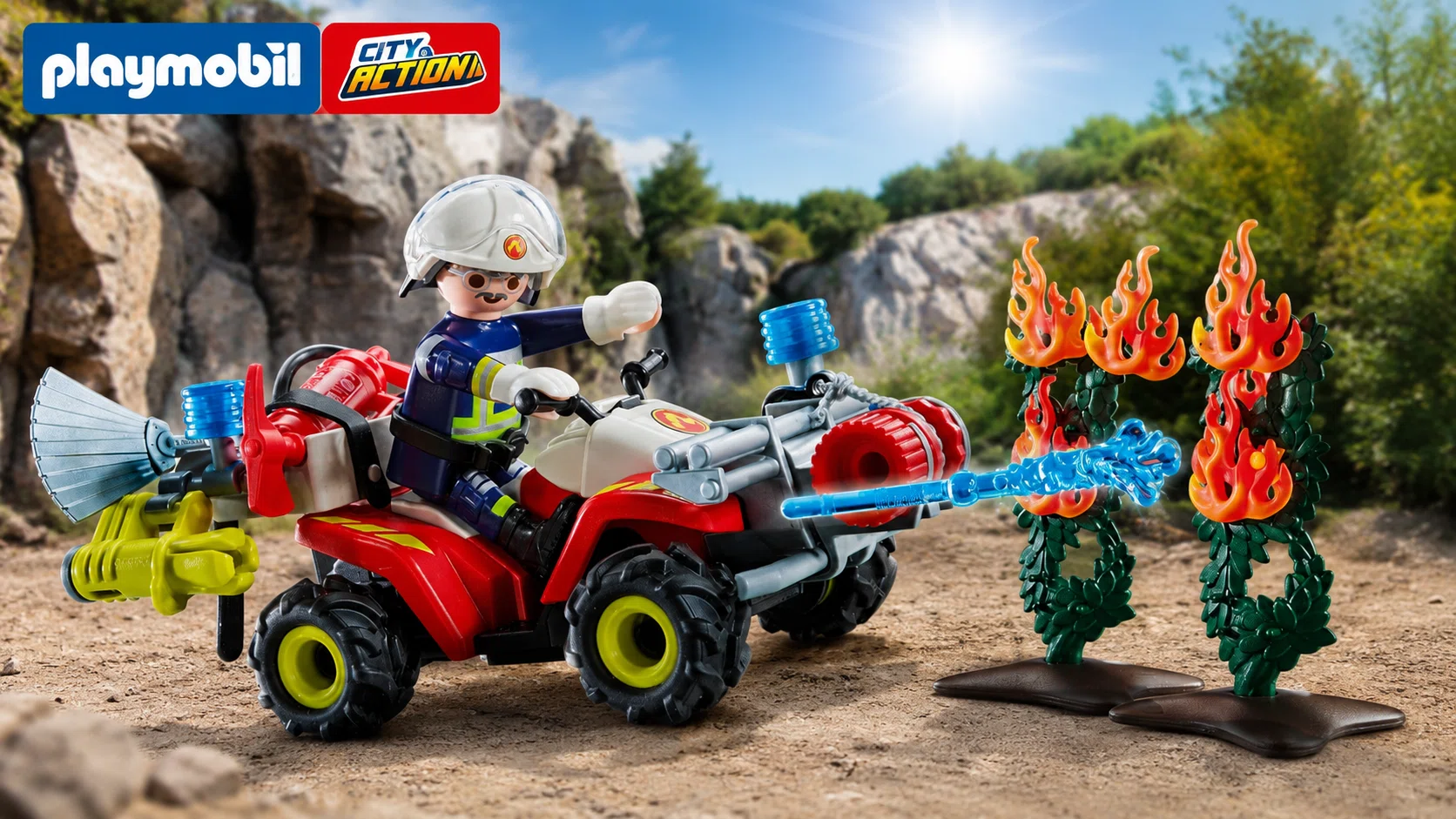 Mini héroes en acción con el quad de bomberos de Playmobil, ¡a extinguir llamas! por sólo 8€ (-60%)