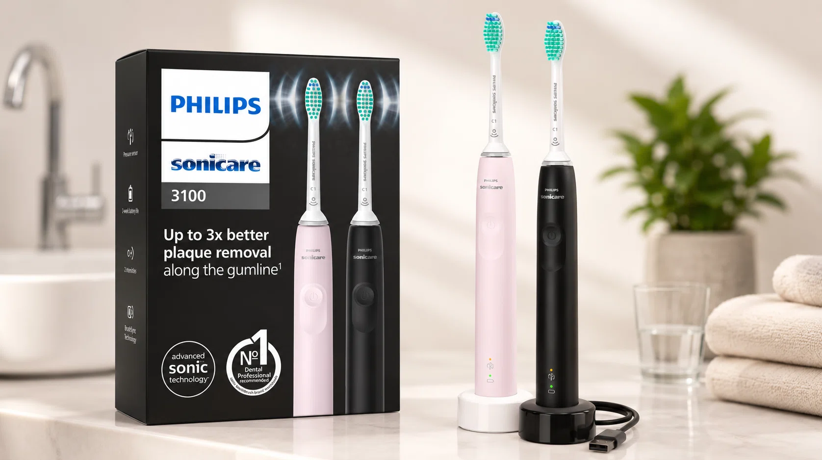 Chollo Pack 2x cepillo de dientes eléctrico Philips Sonicare 3100 por sólo 49,99€ con envío gratis (-50%)
