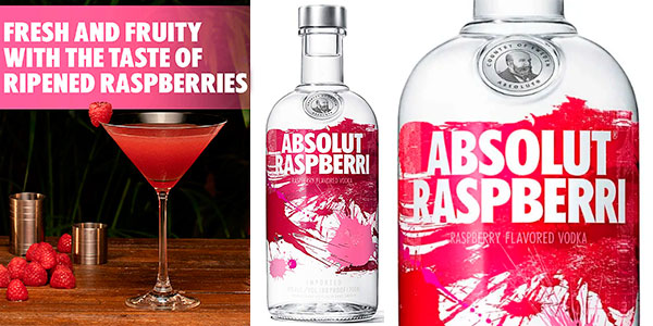 Chollazo Vodka Absolut Raspberri de 700 ml por sólo 12,44€ (-27%)