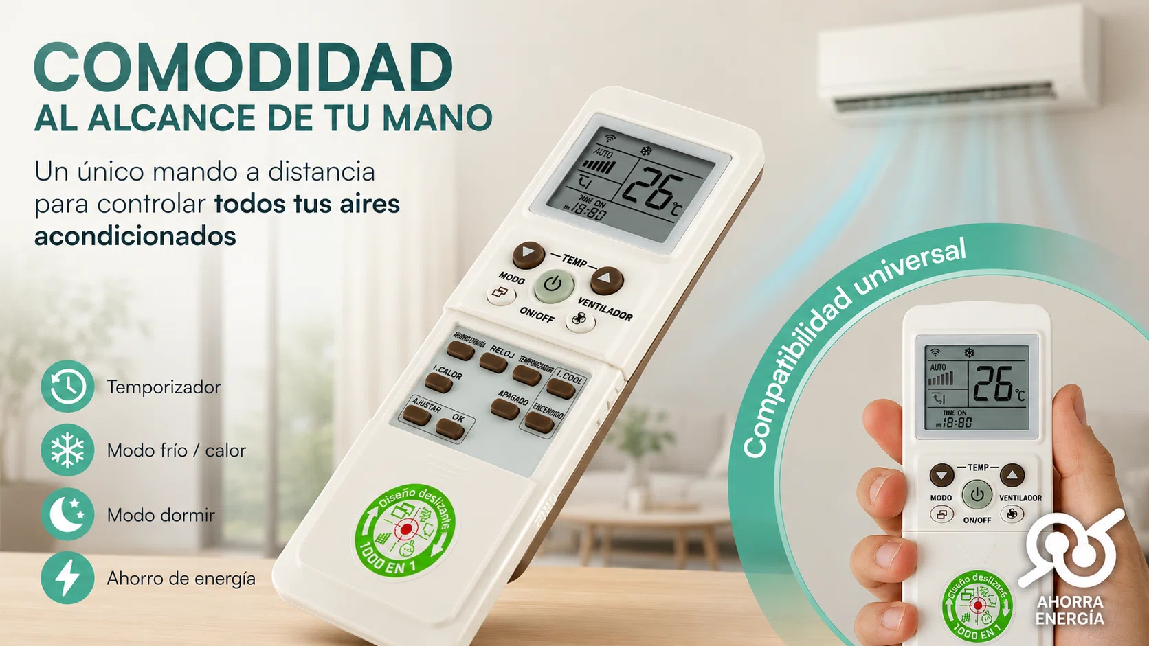 Mando a distancia universal para aire acondicionado con temporizador por sólo 5,99€ (-52%)