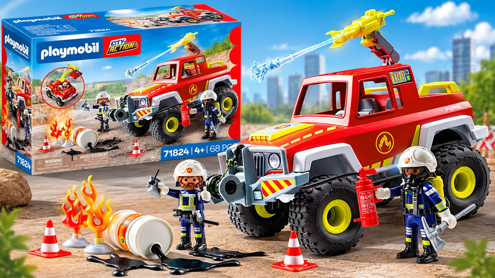 Camión de bomberos Playmobil Action Heroes para niños desde 4 años por sólo 14€ (-60%)