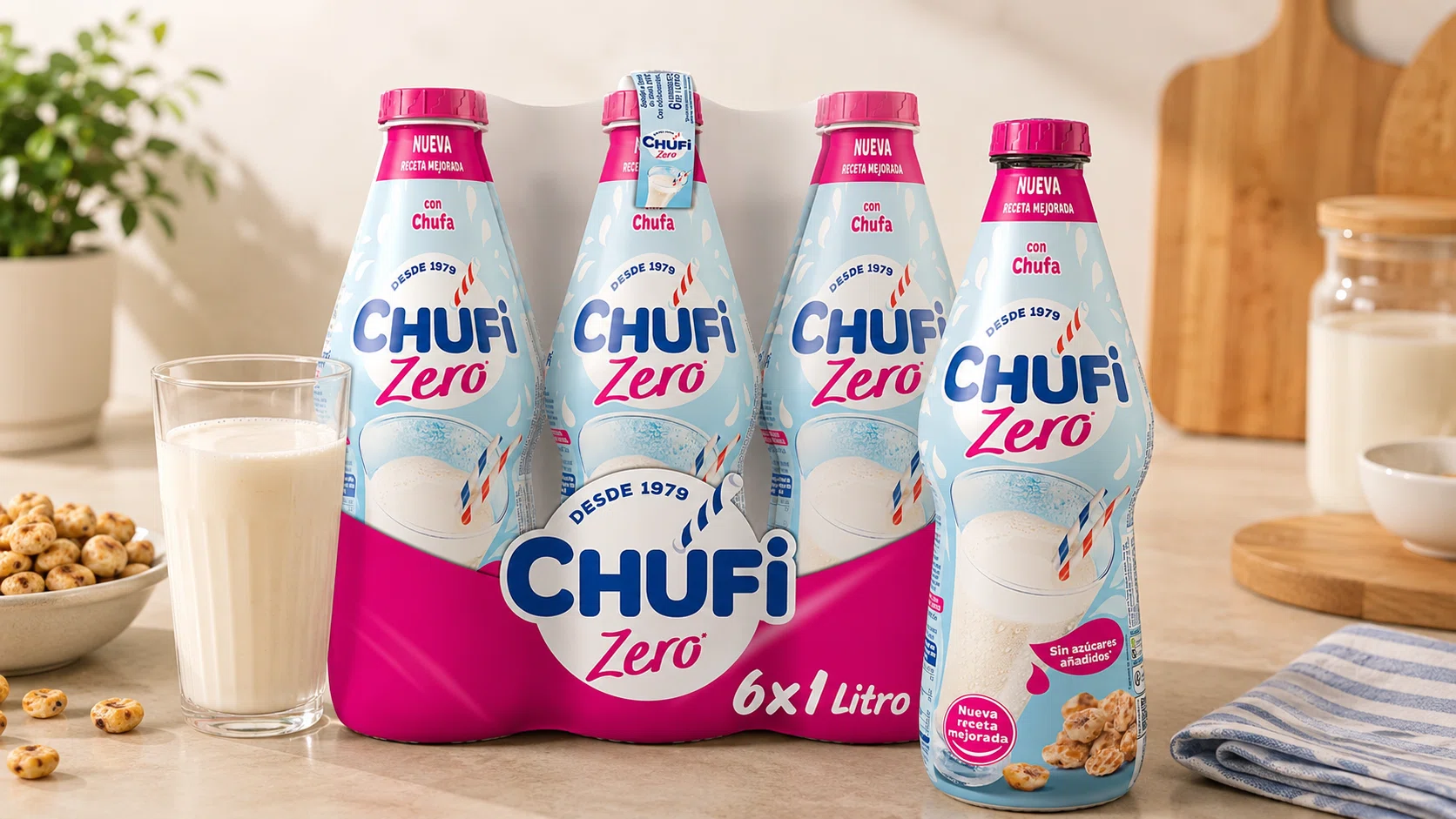Chollo Pack x6 Horchata Chufi Zero sin azúcar 0% de 1L por sólo 7,73€ con descuento automático (31% de descuento)
